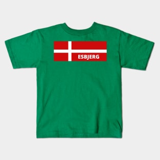 Esbjerg Denmark in Danish Flag Kids T-Shirt